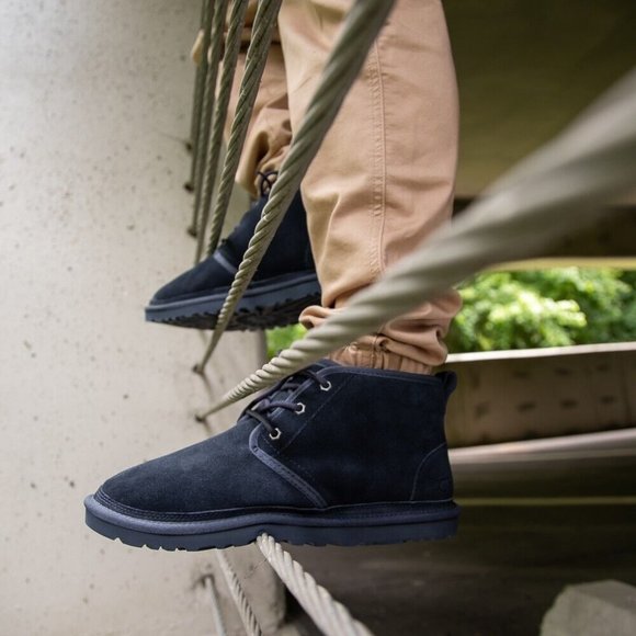 UGG Neumel Chukka Boot Navy Blue Suede Mens Size 8 41 - Picture 1 of 5